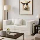 Sofá Cama Modular 2 Lugares Mold Boucle Bege - Loja Sheep