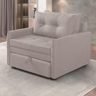 Sofá Cama Montreal Solteiro 95cm X 90cm Cinza Champanhe Claro