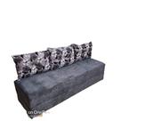 Sofá Cama Multiuso Cinza Floral Sofá Cama Multiuso Cinza Floral