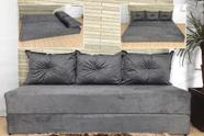 Sofá Cama Multiuso Cinza Liso