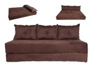 Sofá Cama Multiuso Marrom Liso