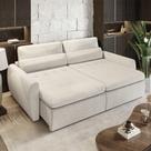 Sofá Cama Orgânico Multifuncional Charlie 2,10m com Almofadas Soltas Conforto Anatômico Off White
