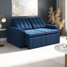 Sofá Cama Palmeira 3 Lugares Retrátil Reclinável 2,00m Veludo com Molas CabeCasa MadeiraOriginals