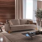 Sofa Cama para Sala de Estar 209cm X 84cm Luizi Marrom Avelã