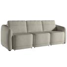 Sofá Cama para Sala de Estar 3 Lugares 246cm Montserrat K01 Bouclê Bege - Lyam Decor