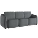 Sofá Cama para Sala de Estar 3 Lugares 246cm Montserrat K01 Bouclê Cinza - Lyam Decor