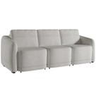 Sofá Cama Para Sala De Estar 3 Lugares 246cm Montserrat K01 Bouclê Creme - Lyam Decor