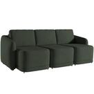 Sofá Cama para Sala de Estar 3 Lugares 246cm Montserrat K01 Veludo Verde - Lyam Decor