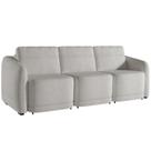 Sofá Cama para Sala de Estar 3 Lugares 276cm Montserrat K01 Bouclê Creme - Lyam Decor