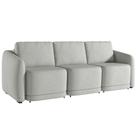 Sofá Cama para Sala de Estar 4 Lugares 336cm Montserrat K01 Linho Cinza - Lyam Decor