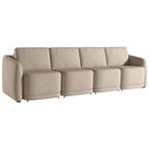 Sofá Cama para Sala de Estar 5 Lugares 436cm Montserrat K01 Linho Bege - Lyam Decor Sofá Cama para Sala de Estar 5 Lugares 436cm Montserrat K01 Linho Bege - Lyam Decor