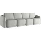 Sofá Cama para Sala de Estar 5 Lugares 436cm Montserrat K01 Linho Cinza - Lyam Decor Sofá Cama para Sala de Estar 5 Lugares 436cm Montserrat K01 Linho Cinza - Lyam Decor