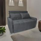 Sofá Cama Para Sala De Estar Amora New Veludo Matrix - Chumbo Chumbo Sofá Cama Para Sala De Estar Amora New Veludo Matrix - Chumbo Chumbo