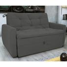 Sofá Cama para Sala de Estar Dingle Suede Cinza