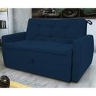 Sofá Cama para Sala de Estar Hiro Suede Azul
