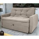 Sofá Cama para Sala de Estar Hiro Veludo Turkey Cappuccino