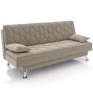Sofá Cama para Sala de Estar Quarto 193cm Lia M03 Veludo Bege - Lyam Decor