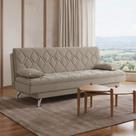 Sofá Cama para Sala de Estar Quarto 193cm Lia M03 Veludo Bege - Lyam Decor