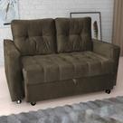 Sofá Cama para Sala de Estar Remy Veludo Turkey Marrom