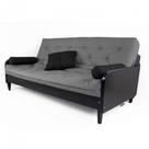 Sofá Cama Paris Cinza Madeira Nobre Preta Sofá Cama Paris Cinza Madeira Nobre Preta