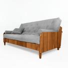 Sofá Cama Paris II Ripado Acquablock Madeira Maciça Natural