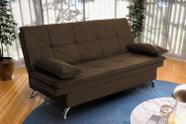 Sofá Cama Pérsia 3 Lugares Suede Velut Marrom - King House Sofá Cama Pérsia 3 Lugares Suede Velut Marrom - King House