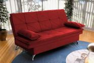 Sofá Cama Pérsia 3 Lugares Suede Velut Vermelho - King House