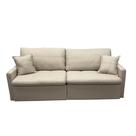 Sofá Cama Portinari 4 Lugares Retrátil e Reclinável 220cm Tecido Linho Innove Cor Cru
