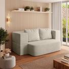 Sofá Cama Puff Modular Dobrável 1,90m Duo Boucle - Balaqui Bege