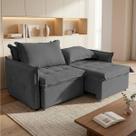 Sofá Cama Reclinável 2 Lugares Bouclê Singapura com Catraca e 2 Almofadas SOFA STORE