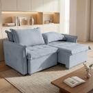 Sofá Cama Reclinável 2 Lugares Bouclê Singapura com Catraca e 2 Almofadas SOFA STORE