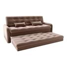 Sofá Cama Reclinável 3 Lugares casal com bicama Auxiliar Madalena Matrix