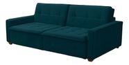 Sofá Cama Reclinável 3 Lugares Filadélfia Veludo Cinza Trovão - Meu Estofado