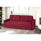 Sofá Cama Reclinável Retrátil 3 Lugares Zurique Vermelho - Meu Estofado