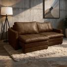 Sofá Cama Retrátil 180cm Kenai 2 Almofadas Couro Café G34 - Gran Belo