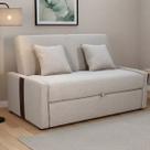 Sofá Cama retrátil 2 lugares 1,45 mts Linho Bege Charlotte Matrix