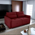 Sofá Cama Retrátil 3 Lugares 205cm Veludo Celine