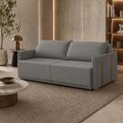 Sofá Cama Retrátil 3 Lugares 248cm Unique Cinza Médio