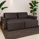 Sofá Cama Retrátil 3 Lugares Atlanta Platinum Marrom Café Sofá Cama Retrátil 3 Lugares Atlanta Platinum Marrom Café