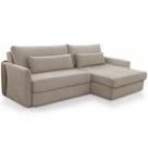 Sofá Cama Retrátil 3 Lugares Para Sala 240cm Bérgamo F04 Linho Bege Claro material sintético Café - Lyam Decor Sofá Cama Retrátil 3 Lugares Para Sala 240cm Bérgamo F04 Linho Bege Claro material sintético Café - Lyam Decor