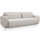 Sofá Cama Retrátil 3 Lugares Para Sala De Estar 210cm Aveiro F04 Linho Mescla Cinza - Lyam Decor