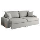 Sofá Cama Retrátil 4 Lugares 2,36m Com Almofadas Linho Baltik Cinza Sofá Cama Retrátil 4 Lugares 2,36m Com Almofadas Linho Baltik Cinza