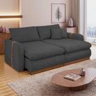 Sofá Cama Retrátil e Reclinável 2 Lugares Pés Madeira Maciça 210cm França Yescasa