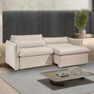 Sofá Cama Retrátil e Reclinável 200cm Aurora Boucle Bege
