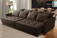 Sofá Cama Retrátil e Reclinável 2,50m com Molas Cairo Veludo Mirra Decor
