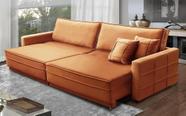Sofá Cama Retrátil e Reclinável 2,50m com Molas Cancún Veludo Mirra Decor