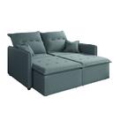Sofá Cama Retrátil e Reclinável 2m 3 Lugares Bipartido Com Molas Glamour Veludo Cinza Selmer