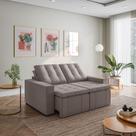 Sofá Cama Retrátil e Reclinável 3 Lugares 180cm em Linho Palmeira CabeCasa MadeiraOriginals Marrom Sofá Cama Retrátil e Reclinável 3 Lugares 180cm em Linho Palmeira CabeCasa MadeiraOriginals Marrom