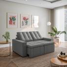 Sofá Cama Retrátil e Reclinável 3 Lugares 180cm em Veludo Palmeira CabeCasa MadeiraOriginals Cinza Sofá Cama Retrátil e Reclinável 3 Lugares 180cm em Veludo Palmeira CabeCasa MadeiraOriginals Cinza