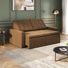 Sofá Cama Retrátil e Reclinável 3 Lugares 200cm em Veludo Palmeira CabeCasa MadeiraOriginals